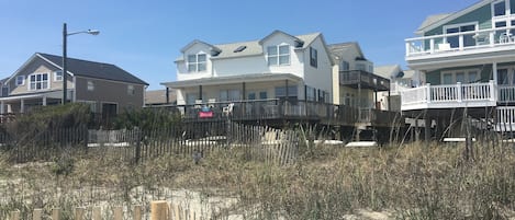 View from Beach to house. Beach access directly across from house.