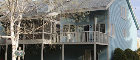 Our 4-floor townhouse as you approach it (front door is on the opposite side).  