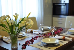 Dining table in kitchen