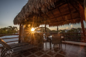 The sunset in the terrace