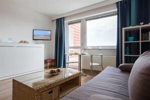Wohnzimmer - Wohnung 45 Markwardt, 1-Zimmer-Ferienwohnung für bis zu 2 Personen, Fritz-Wischer-Straße 7, St. Peter-Bad, SPO
