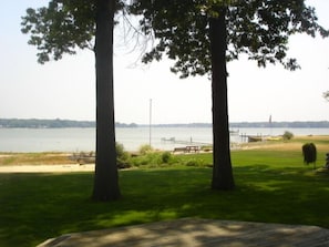 Looking out from deck on Lake Macatawa.