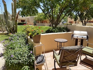 back patio with private bbq