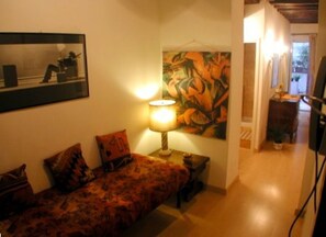 2.The apartment hall with day single bed. It opens on to the living room