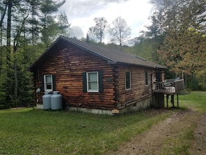 Driveway side of cabin