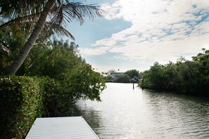 Private fishing and boat dock, perfect for launching the included double kayaks!