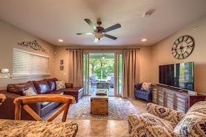 Great Living Room that opens up to the Patio.