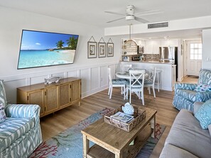 Enjoy the ocean views while inside and watch the 65" smart tv and provided games