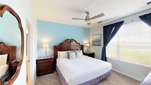 Experience the epitome of comfort and style in the outstanding bedroom of our Orlando, Florida apartment. Featuring a king-size comfy bed, this spacious retreat is thoughtfully designed with functional and stylish furniture.