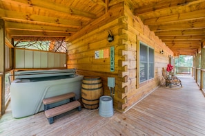 Porch and hot tub