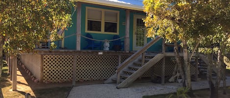 Blue Sargasso with wrap around porch and generous shade trees.