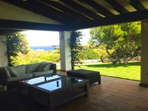 Summer living area with beautiful sea view