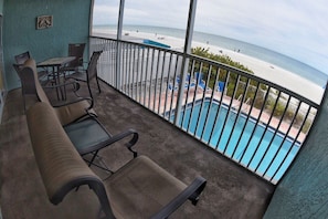 Balcony with view of Pool Beach and Gulf of Mexico