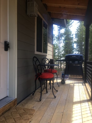 Deck with BBQ and bistro set