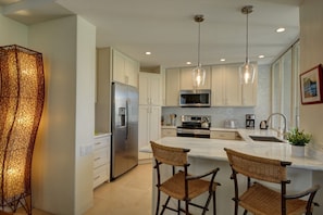 Breakfast bar for morning coffee or visiting while cooking meals