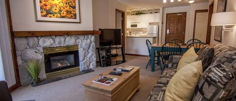 Living room with gas fireplace