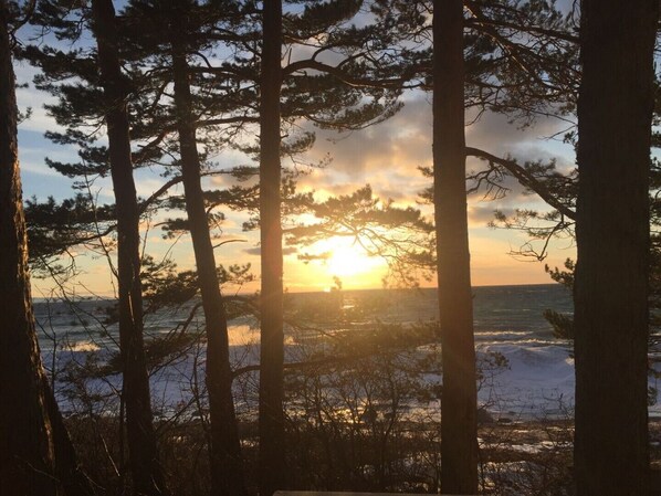 Winter sunset from the deck.