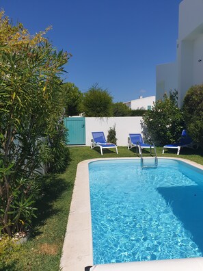 sunbeds and private Heated  pool