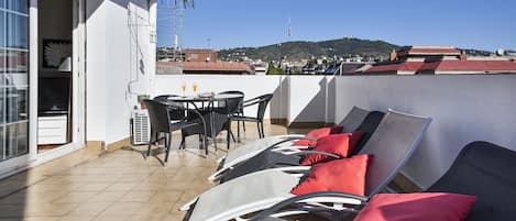 Big terrace with tibidabo and collserola mountain views