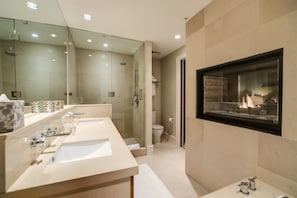 Master bathroom with soaker tub and shower