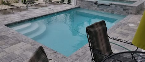 pool & hot tub. Now the bushes are considerably higher and thicker for privacy