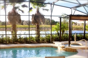 Your sunset view over the lake from our pool-deck 