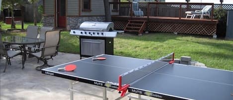 Backyard- Deck, ping-pong, BBQ, Table/Chairs, Game Room