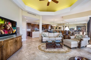 View of living room from the lanai.