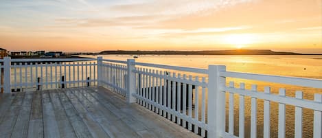 A fantastic Mudeford sunset from the balcony decking