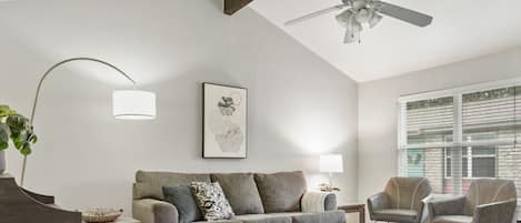 Living room with sleeper sofa and smart tv