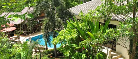 Villa à coté de la piscine,  au sein d'un jardin tropical