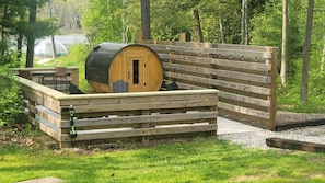 Sauna overlooking the lake