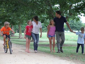 Strolling down the driveway