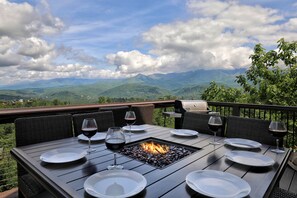 Enjoy your favorite meal with the mountains as your backdrop