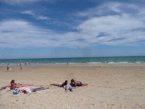 the beach in August