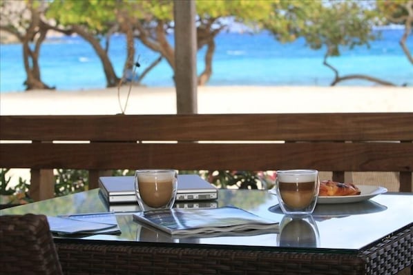 Enjoy an early breakfast outside or work from your outdoor porch.