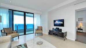 Living room with ocean views