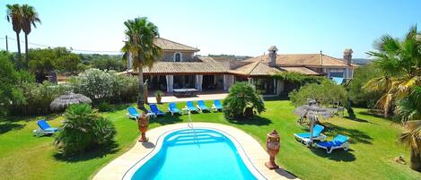 The house has a pool for a perfect holiday