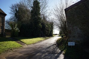Cul de sac road leading to open countryside