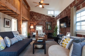 View of living room upon entry.