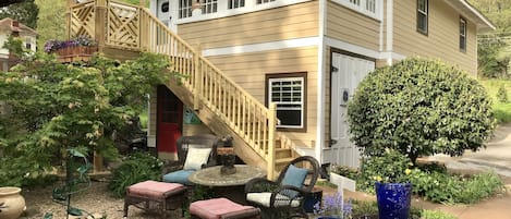 Stairs leading up to Lilly's Loft in the Carriage House