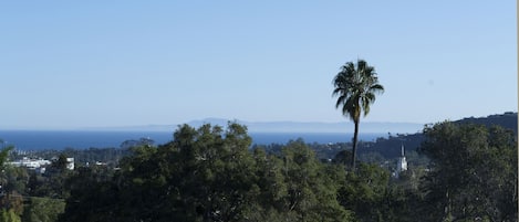 Pacific Ocean, Channel Islands, Arlington Theater & Downtown views from deck