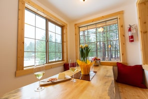 Enjoy meals and entertaining in the beautiful dining nook.