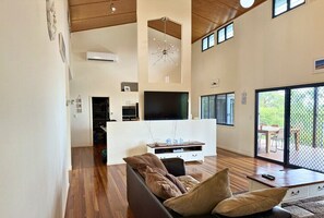 Open plan living lounge and tv