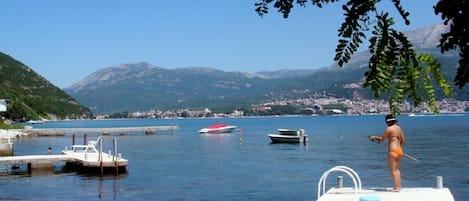 Fishing from private jetty at the bottom of the garden