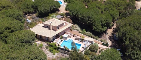 Drone shot of the villa