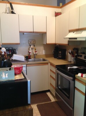 Open kitchen on lower level.