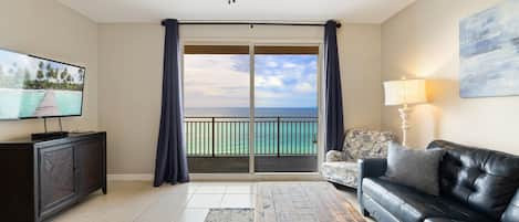 Spacious living area with a view