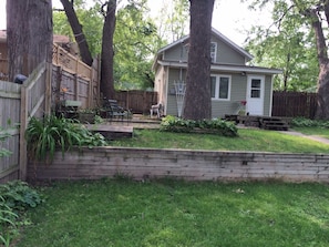 Fenced backyard