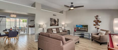 Inviting living room with an open floor plan welcomes you home.